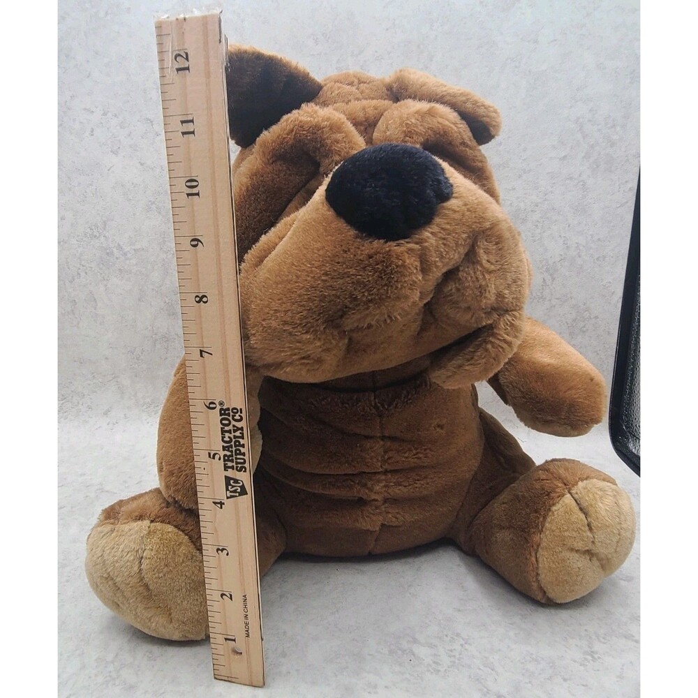 VINTAGE Shar Pei Collectible America Wego Brown 12" Plush 1982